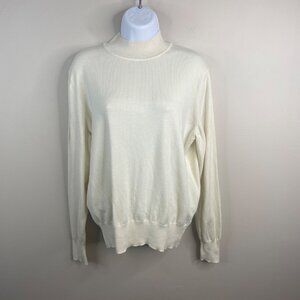 Boutique‎ Womens Academia Heritage Turtleneck Sweater Large Preppy Neutral Layer